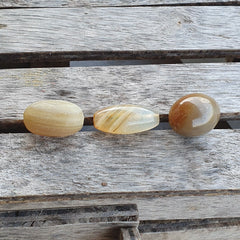 Lot of 3 Antique Ancient INDO Tibetan Himalayan Eye Agate stone Bead Amulet #19