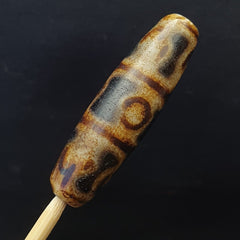 Vintage OLD Himalayan Indo Tibetan rare EYE Patterns eyes Dzi Amulet Beads