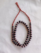 Vintage Venetian Style beads Old African black Glass Chevron Beads Long Strand