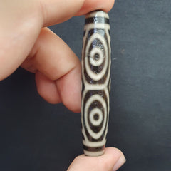 Tibetan 6 eyes dzi bead old amulet pure rare Pattern Tibet SIX eyed gzi pendant
