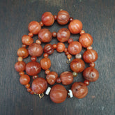 Old Ancient Indo Tibetan Carnelian Pema Raka Amulet Prayer Beads Jewelry