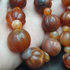 Old Ancient Indo Tibetan Carnelian Agate Beads Amulet Beads Jewelry necklace
