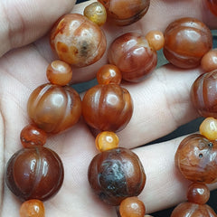 Old Ancient Indo Tibetan Carnelian Agate Beads Amulet Beads Jewelry necklace