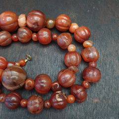 Old Ancient Indo Tibetan Carnelian Agate Beads Amulet Beads Jewelry necklace