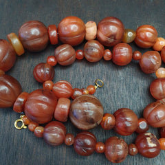 Old Ancient Indo Tibetan Carnelian Agate Beads Amulet Beads Jewelry necklace