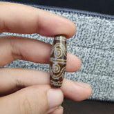 OLD Indo Tibetan Eyes Beads unique Patterns Dzi Amulet Beads