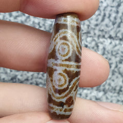 OLD Indo Tibetan Eyes Beads unique Patterns Dzi Amulet Beads