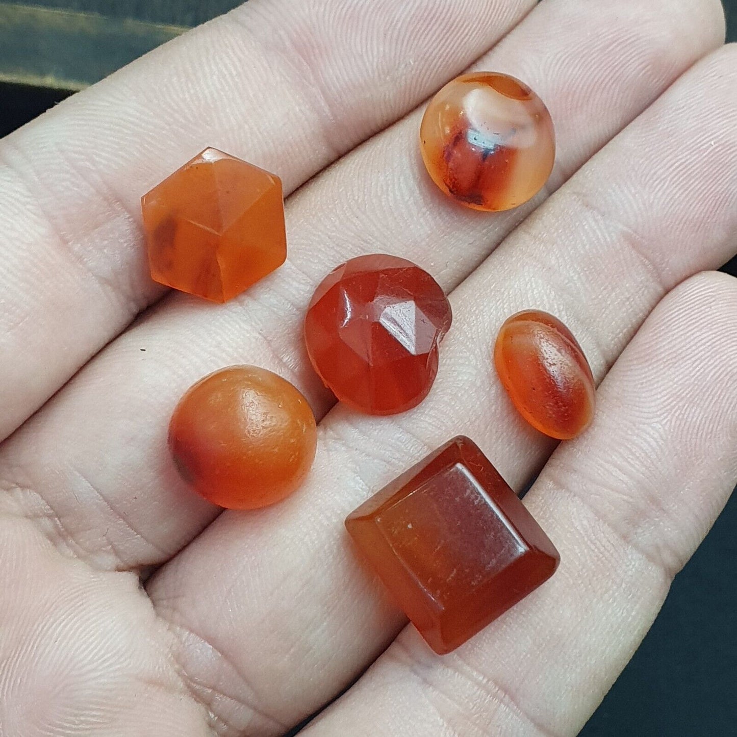 拍品 6 古董紅瑪瑙老喜馬拉雅印度西藏非洲瑪瑙凸圓面