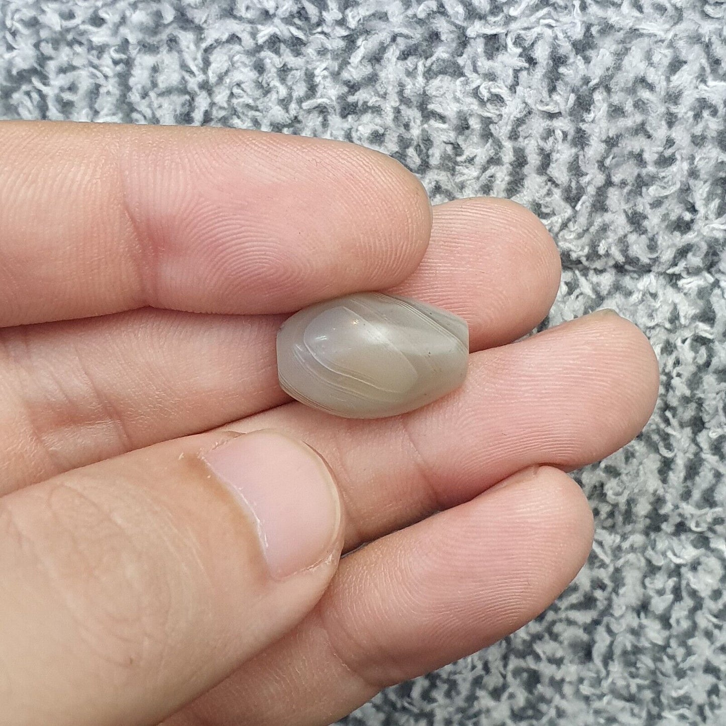 Echter alter jemenitischer Achat, Chung-Achat, Dzi-Perle, kein Loch, Haqeeq-Amulett