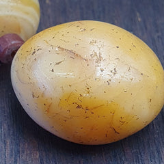 Lot 5 Ancient Antique INDO Himalayan yellow Agate Soleimani Banded Agate Beads