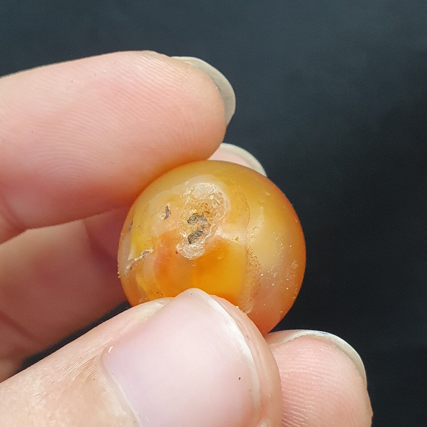 古董老喜馬拉雅藏紅玉髓瑪瑙珠護身符