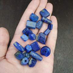 Old Ancient Natural Near Eastern Lapis Lazuli Stone Beads lot