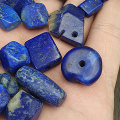 Old Ancient Natural Near Eastern Lapis Lazuli Stone Beads lot