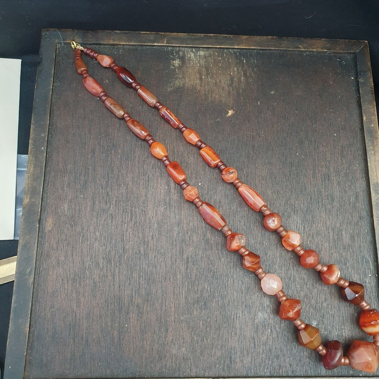 老古代波斯喜馬拉雅非洲紅玉髓珠瑪瑙珠項鍊
