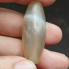 Lot 8 Ancient Antique Persian Himalayan Gray Blue Agate Beads