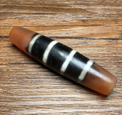 Vintage Himalayan Indo Tibetan rare 4 LINES Patterns Dzi spiritual Amulet Bead