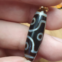 Himalayan Indo Tibetan Eye Beads unique Patterns Dzi Amulet Agate Beads Necklace