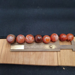 Lot 8 Antique Agate Eye Beads Safavid dynasty Mughal Era Beads 17-19mm