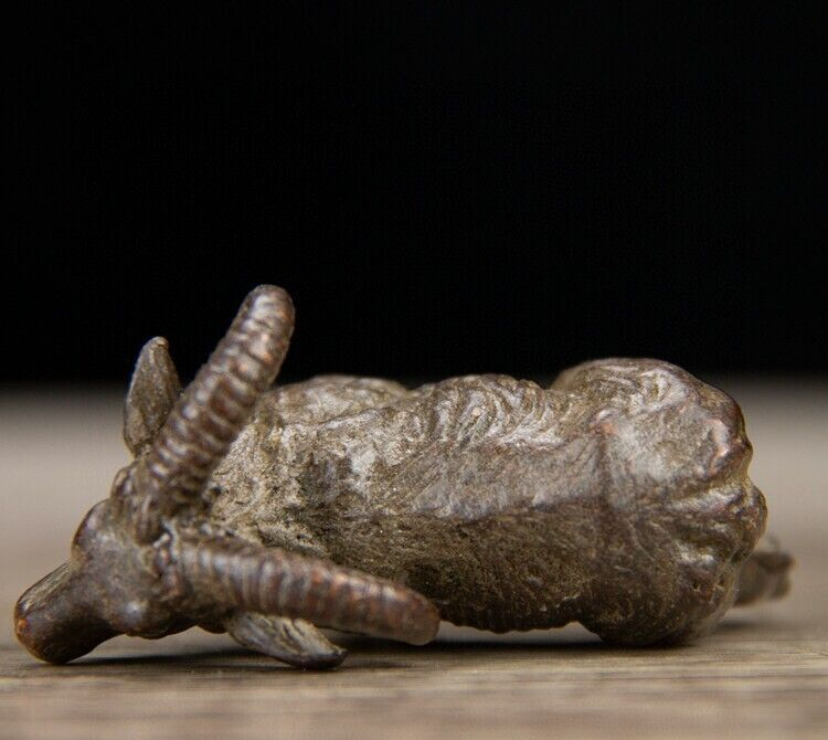 古董青銅羊古董青銅野生動物雕像