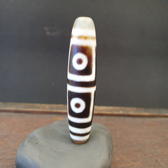 Vintage OLD Himalayan Indo Tibetan Agate rare Patterns 4 eye Dzi Amulet Bead