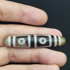 Tibetan Chinese Agate rare Patterns 4 eye Dzi Amulet Bead