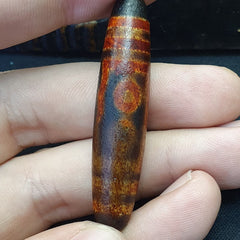 Tibetan 5 eyes dzi bead old amulet pure rare Pattern Tibet SIX eyed gzi pendant