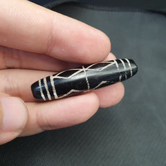 HIMALAYAN Indo Tibetan Central Asian Etched Agate beads Decorated bead BD ET 14