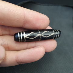 HIMALAYAN Indo Tibetan Central Asian Etched Agate beads Decorated bead BD ET 14