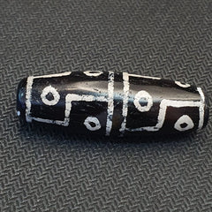 HIMALAYAN Indo Tibetan Central Asian Etched Agate beads Decorated bead BD ET 11
