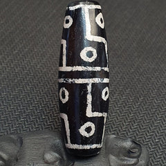 HIMALAYAN Indo Tibetan Central Asian Etched Agate beads Decorated bead BD ET 11