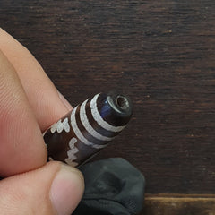 HIMALAYAN Indo Tibetan Central Asian Etched Agate beads Decorated bead BD ET 15