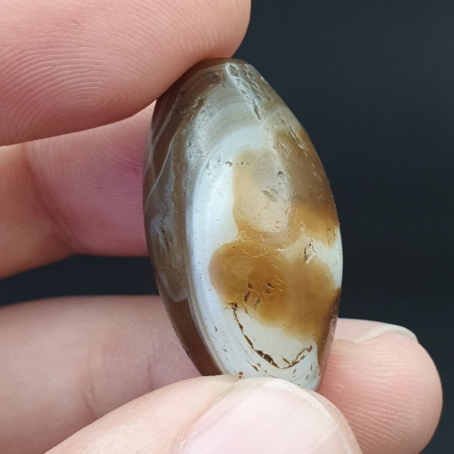 SL03 非常古老的古董喜馬拉雅印度藏眼蘇萊曼尼珠
