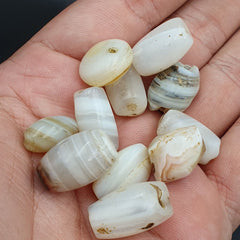 Lot 11 Antique Ancient Old Yemeni Soleimani Agate Bead White Agate   SL030