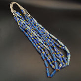 Lot 5 Strands BEAUTIFUL OLD AFRICAN Blue GLASS Vintage BEADS Strands necklaces