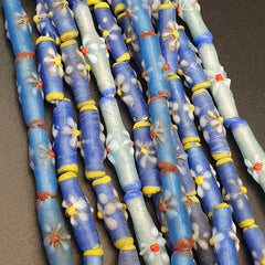 Lot 5 Strands BEAUTIFUL OLD AFRICAN Blue GLASS Vintage BEADS Strands necklaces