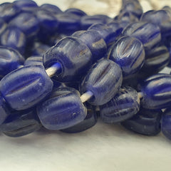 BEAUTIFUL OLD AFRICAN  cobalt Blue GLASS Vintage BEADS Strand
