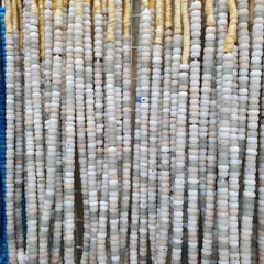 Vintage OLD AFRICAN White GLASS ANTIQUE BEADS 11-11.5MM 100+ beads Strand