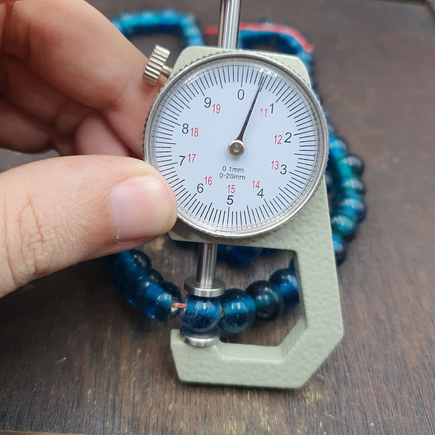 復古玻璃珠水藍色花式珠 10.5MM-11MM 串