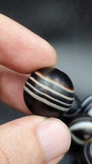 Lot 12 Himalayan indo Tibetan Eye Agate Black Agate Beads Soleimani Agate Beads