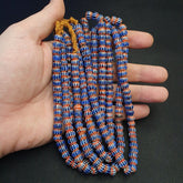 Vintage Venetian Trade Style beads Old multi Glass Chevron Beads Strand 9mm