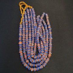 Vintage Venetian Trade Style beads Old multi Glass Chevron Beads Strand 9mm