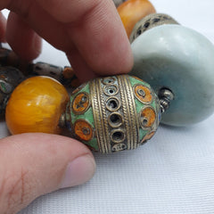 Moroccan Berber Necklace Handcrafted Amber Vintage Jewelry African Necklace