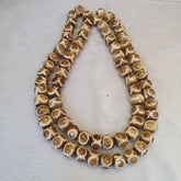 Old Tibetan Chinese Carved Necklace Tribal Decorated Beads 12mm Beaded Strand