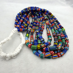 Großhandel 5 Stränge Venezianischer Afrikanischer Stil Glas Multi Chevron Perlen Langer Strang