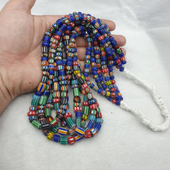 Großhandel 5 Stränge Venezianischer Afrikanischer Stil Glas Multi Chevron Perlen Langer Strang