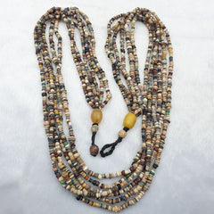 Authentic Ancient Islamic Roman Era Beads 6 Strands extra Long Necklace #NC 135