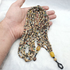 Authentic Ancient Islamic Roman Era Beads 6 Strands extra Long Necklace #NC 135