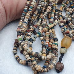 Authentic Ancient Islamic Roman Era Beads 6 Strands extra Long Necklace #NC 135