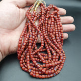 Lot 5 Strands Vintage OLD AFRICAN Multicolor Stripes GLASS BEADS 5-6MM necklace