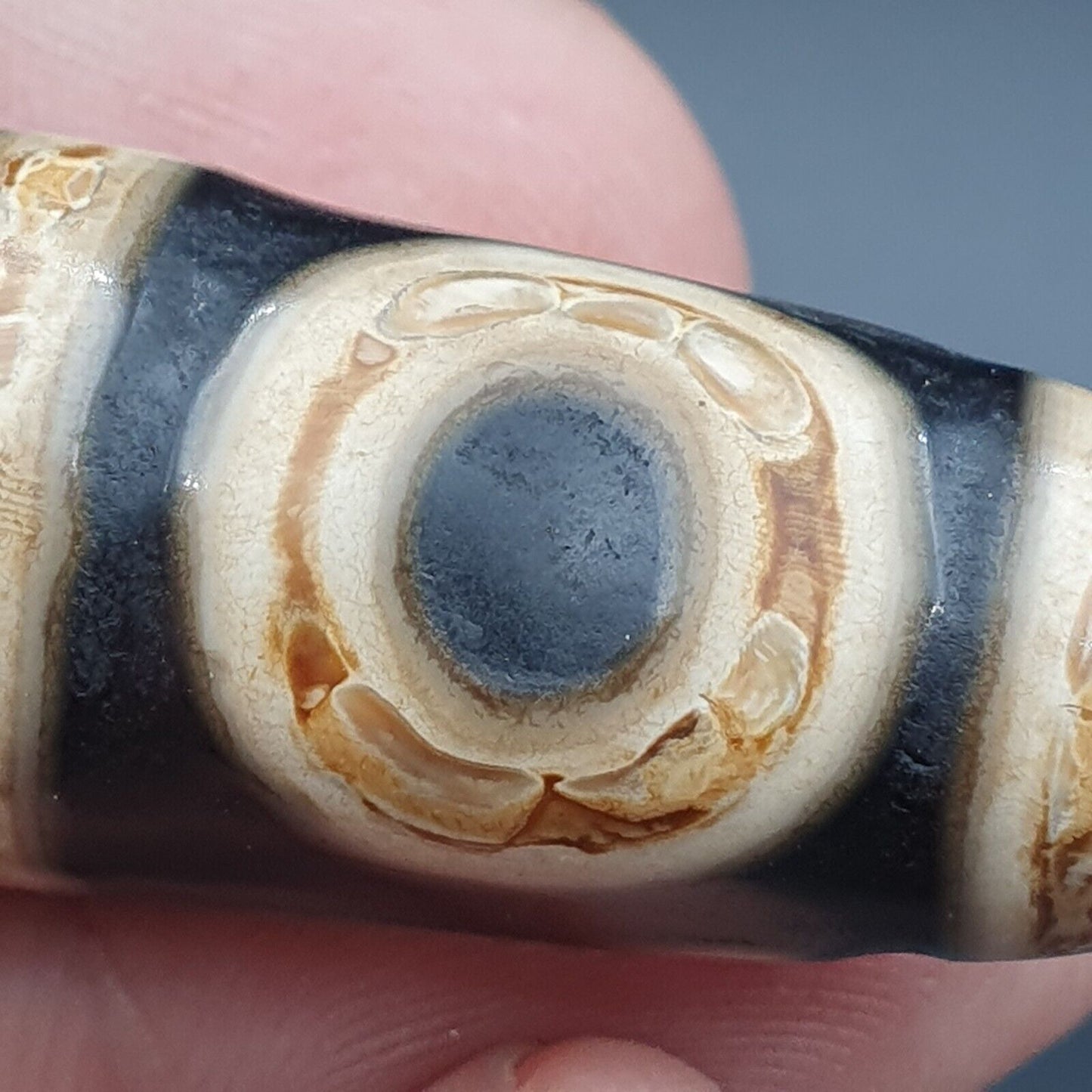 力量藏老瑪瑙*2眼2窗*天珠靈性吊墜